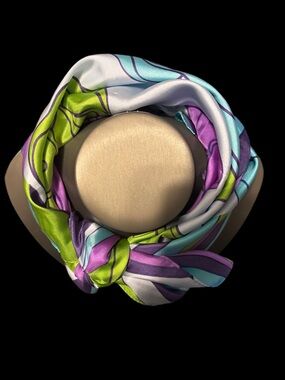 Vintage Floral Silk-Feel Multi-Colour Neck Scarf